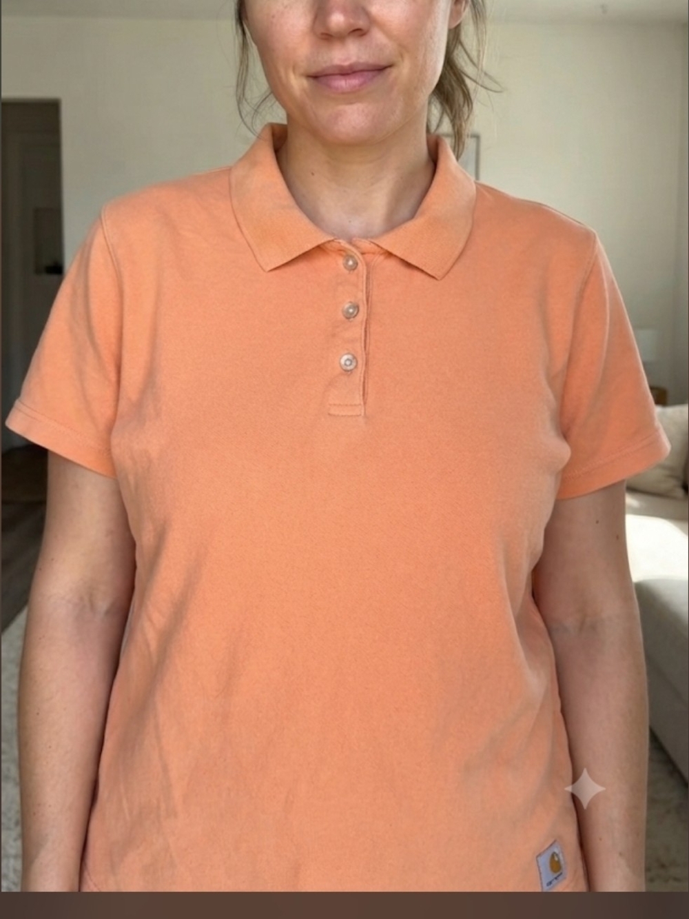 Carhartt Women’s Short-Sleeve Polo in Peach